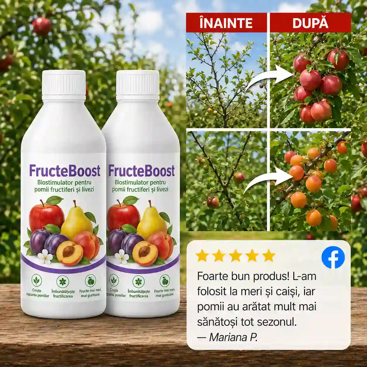 Biostimulator organic lichid pentru livezi FructeBoost™