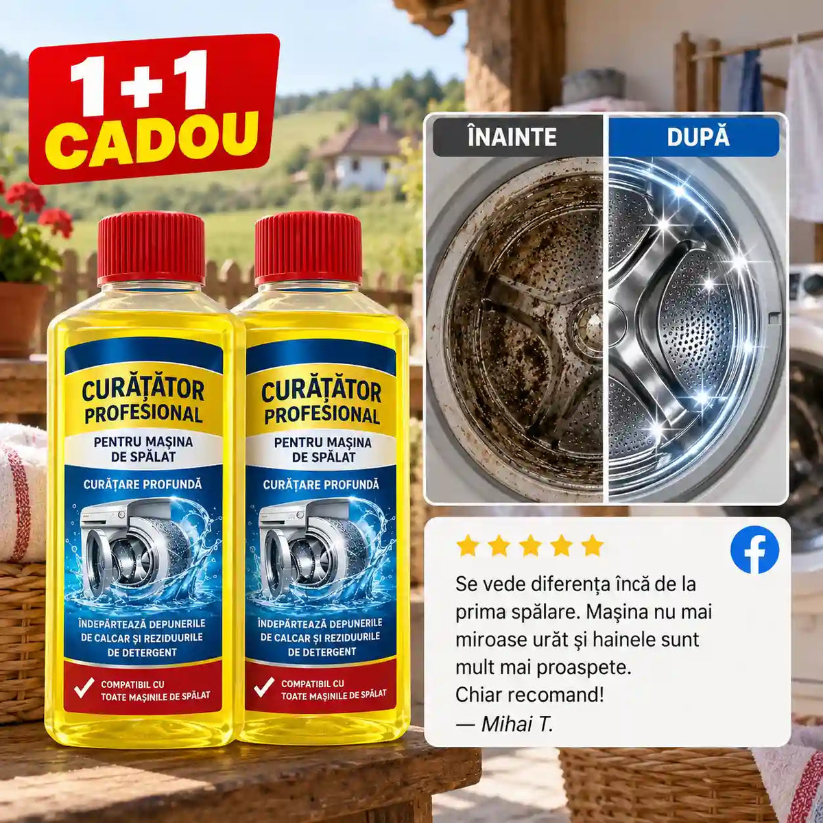 Soluție Pentru Curățarea Mașinii De Spălat- CleanWash™ 1+1 GRATIS