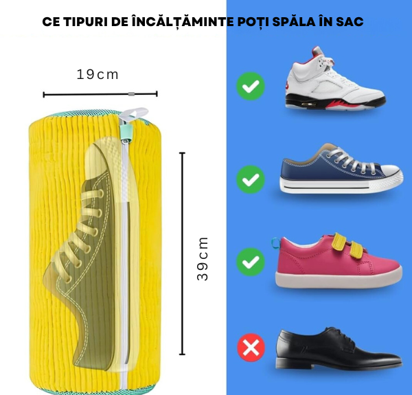 1+1 CADOU Saci Premium pentru Spălarea Încălțămintei Protecție Anti-Zgârieturi, Reutilizabil