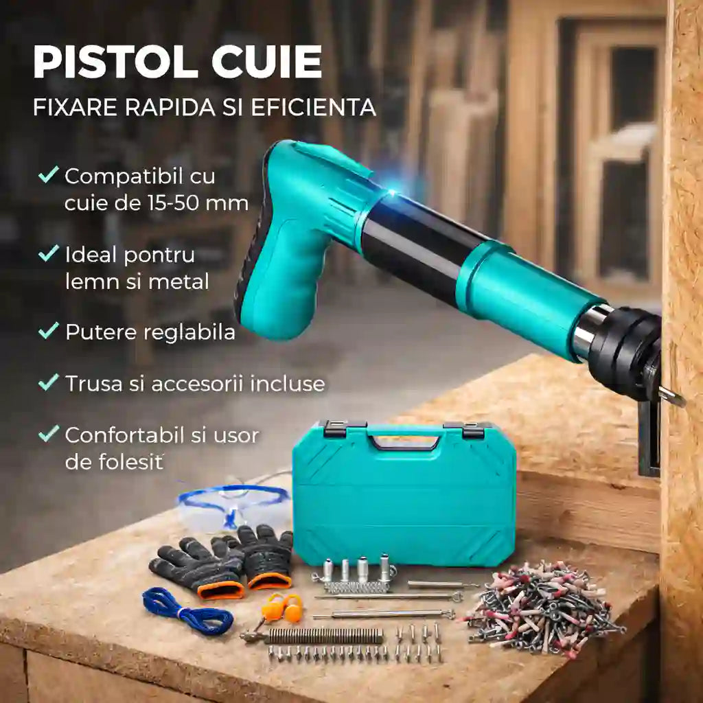 Pistol pentru fixarea cuielor + 100 CUIE CADOU