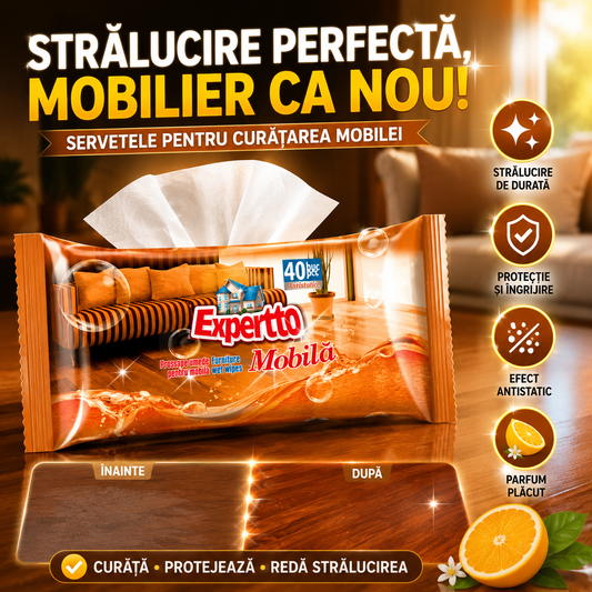 Șervețele pentru Curățarea Mobilei MobilăLux™ 1+1 CADOU