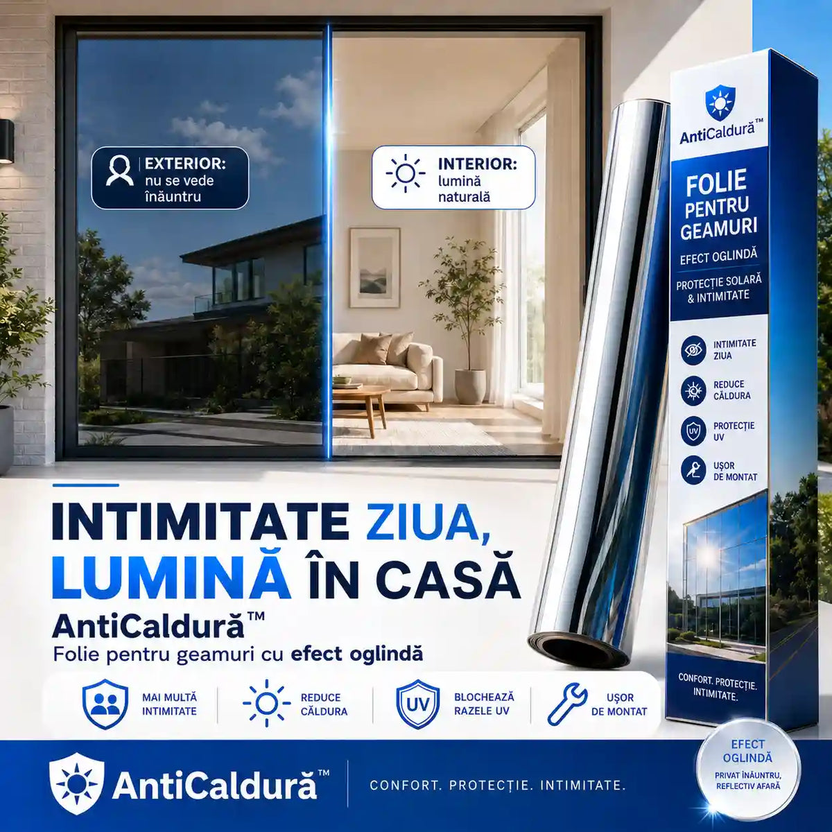 Folie Oglindă Pentru Geamuri – AntiCaldurǎ™