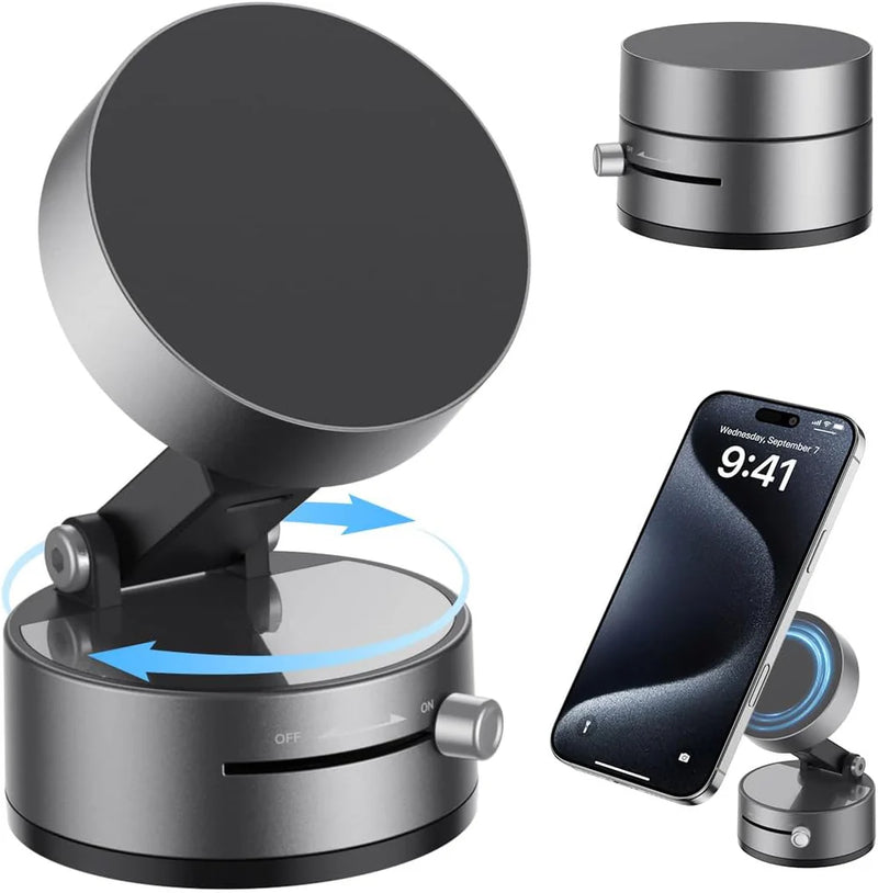 Suport Telefon Auto Magnetic cu Vidare – 360° Rotativ, Stabil și Compact
