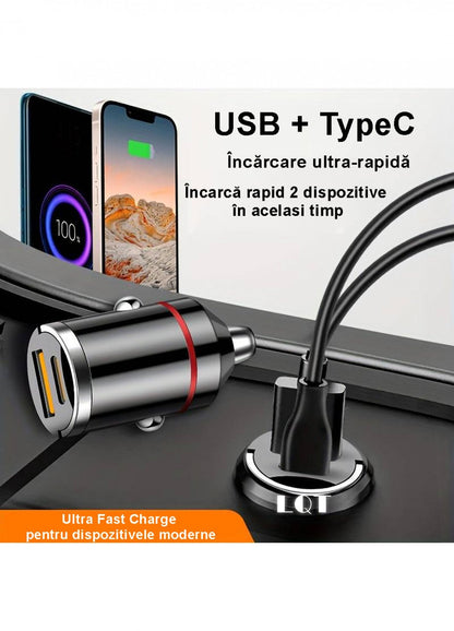 Incarcator auto cu porturi USB Tip Bricheta pentru Masina