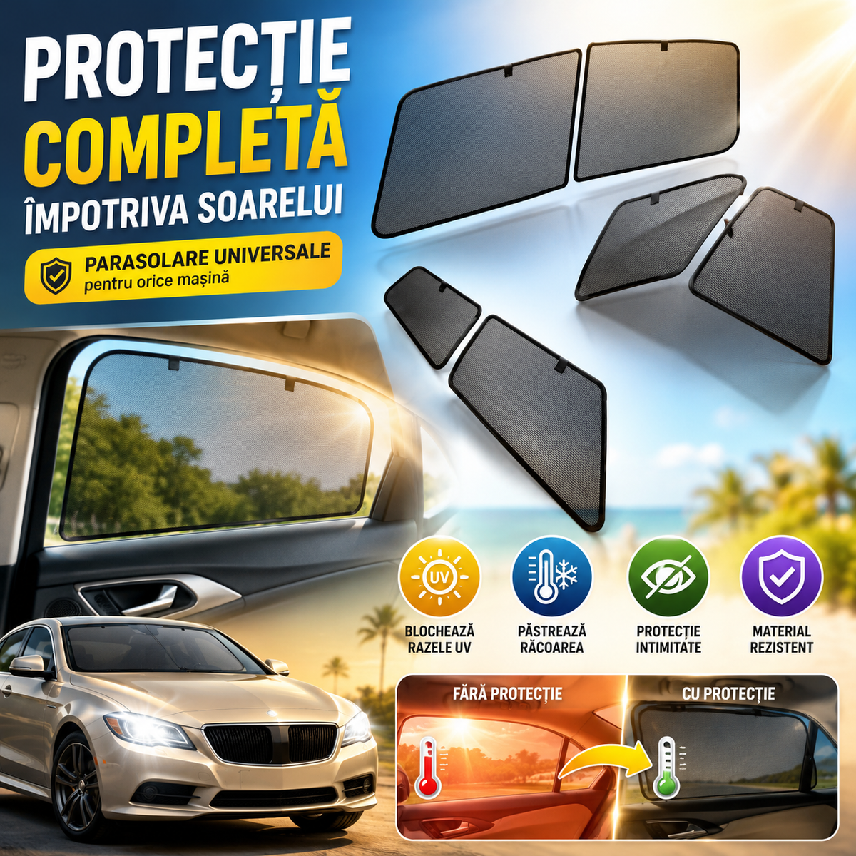 Parasolar Auto Universal SunGuard™ - 4 BUCǍȚI