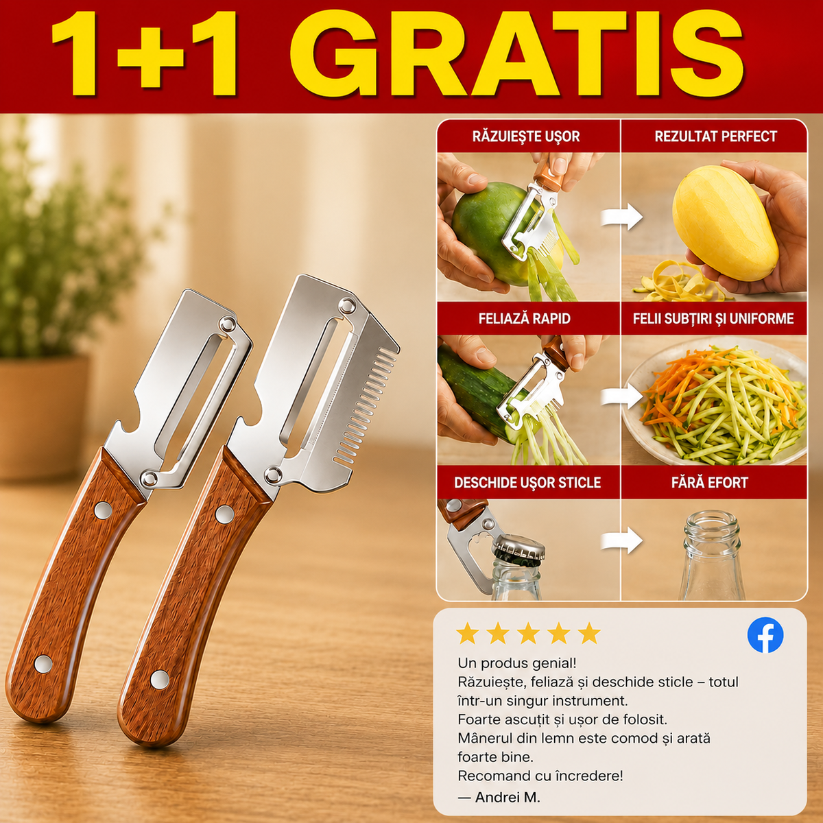 Curățător Multifuncțional 3în1 EasyPeel™ - 1+1 GRATIS